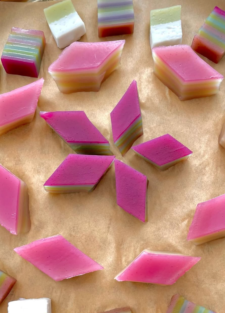 Khanom Chan Khanom Chan, a THai dessert that has a soft, chewy, and slightly sticky texture.